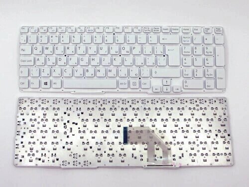 Клавіатура для ноутбука Sony SVE15, E15, E17, SVE15, SVE17 (RU White без рамки Великий Enter). Оригінальна клавіатура. від компанії Інтернет-магазин aventure - фото 1