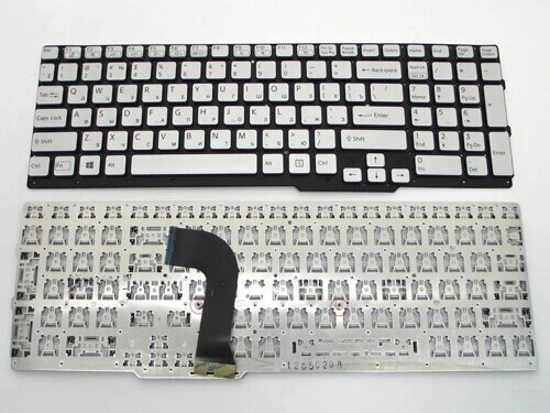 Клавіатура для ноутбука Sony SVS15 (RU Silver без рамки). Оригінальна клавіатура. Російська розкладка. від компанії Інтернет-магазин aventure - фото 1