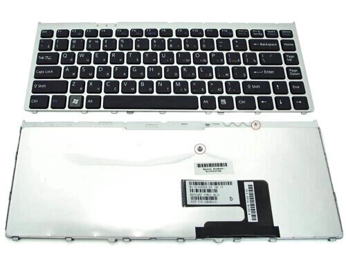 Клавіатура для ноутбука Sony VGN-FW, VPC-FW Series (RU Black Срібляста рамка). Оригінал. від компанії Інтернет-магазин aventure - фото 1