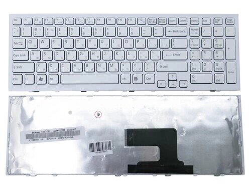 Клавіатура для ноутбука Sony VPC-EE Series (RU White з рамкою). Оригінальна клавіатура. Російська розкладка. від компанії Інтернет-магазин aventure - фото 1