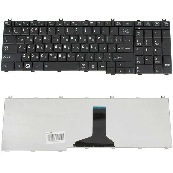 Клавіатура для ноутбука TOSHIBA (C650, C655, L650, L655, C660, L670, L675) rus, black від компанії Інтернет-магазин aventure - фото 1