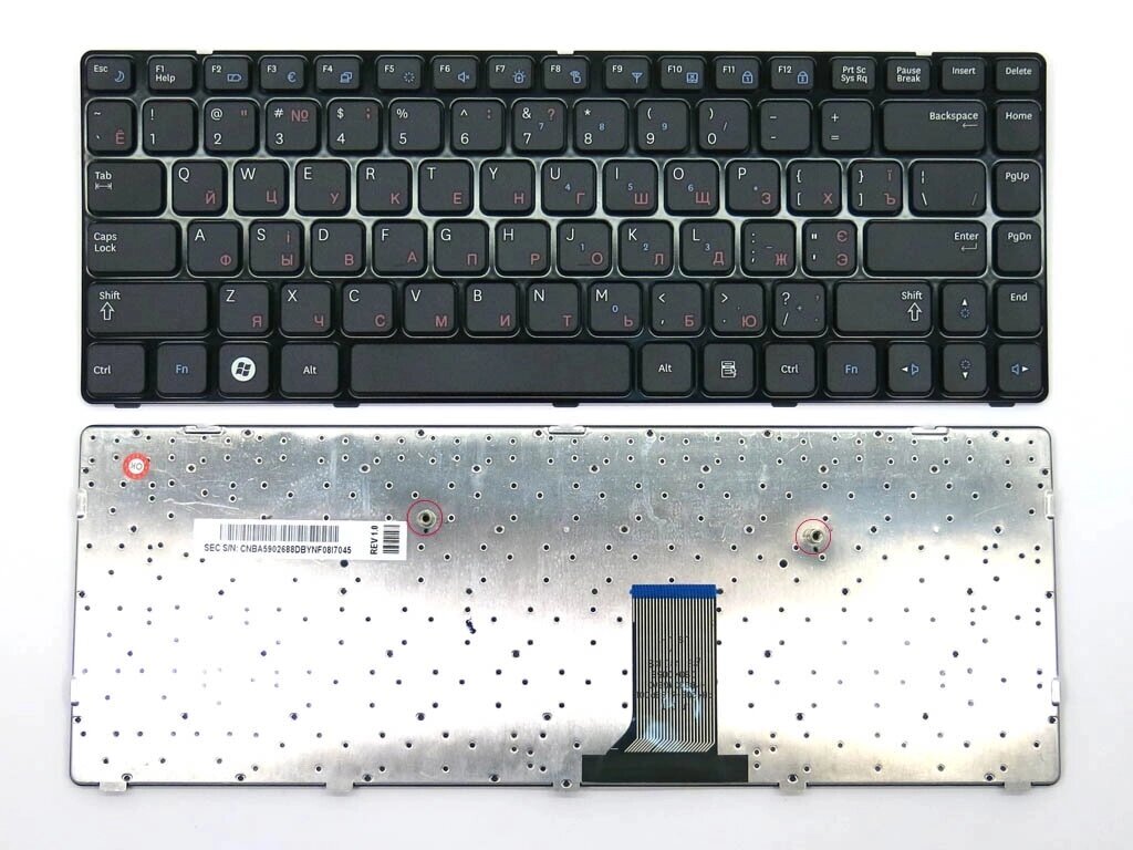 Клавіатура для Samsung NP R470, R478, R480 (RU black з рамкою). від компанії Інтернет-магазин aventure - фото 1
