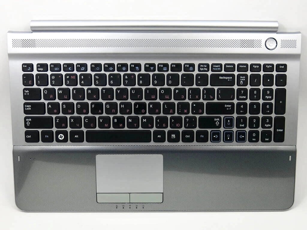 Клавіатура для Samsung RC510, RC520, BA75-03029C (RU Black в комплекті з Silver кришкою, динаміками і тачпадом). від компанії Інтернет-магазин aventure - фото 1