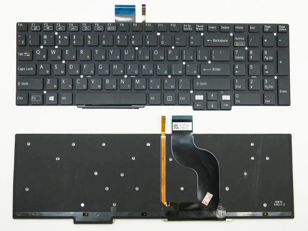 Клавіатура для SONY SVT15, SVT1511M1R, SVT15-117CXS (RU Black без рамки, з підсвічуванням). Оригінал. від компанії Інтернет-магазин aventure - фото 1