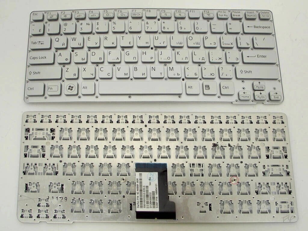 Клавіатура для SONY VPC-CA Series (RU Silver без рамки). Оригінал. від компанії Інтернет-магазин aventure - фото 1