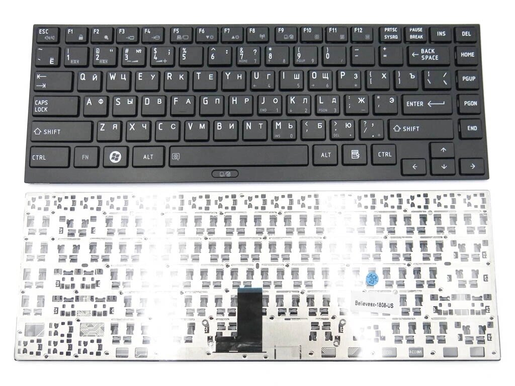Клавіатура для Toshiba R700, R705, R630, R631, R830, R835, R730, R731 (RU Black). від компанії Інтернет-магазин aventure - фото 1