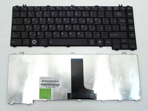 Клавіатура для Toshiba Satellite C600, C600D, L600, L630, L640, C640, C645, L735, L735D (RU Black глянцева). Оригінал. від компанії Інтернет-магазин aventure - фото 1