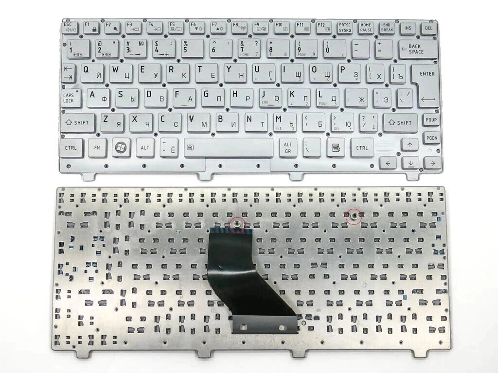 Клавіатура для Toshiba Satellite NB200, NB205, NB250, NB255, NB305 (RU Silver без рамки). від компанії Інтернет-магазин aventure - фото 1