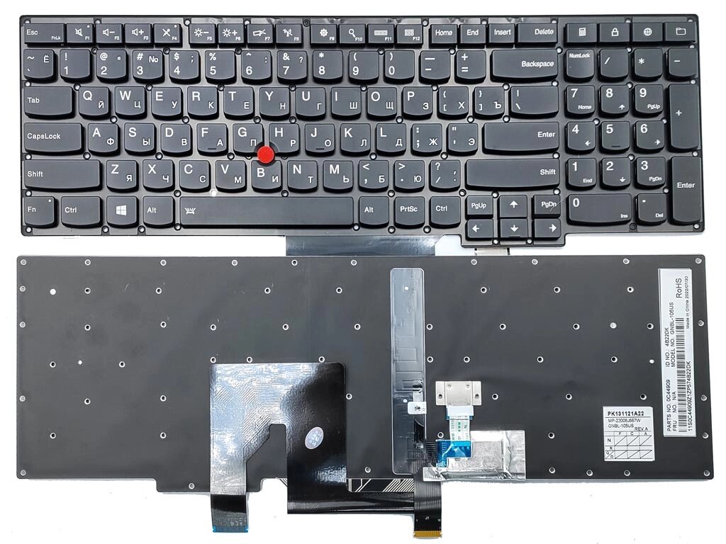 Клавіатура Lenovo Thinkpad S5 S531 S540 S5-S531 (RU Black з підсвічуванням) Оригінал. від компанії Інтернет-магазин aventure - фото 1
