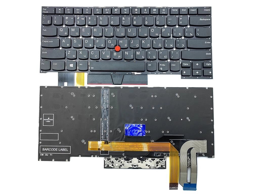 Клавіатура Lenovo ThinkPad T490s T495s X1 Extreme Gen 1/2, P1 Gen 1/2 (RU Black з підсвічуванням) від компанії Інтернет-магазин aventure - фото 1