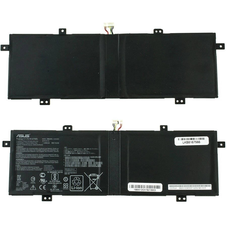 Оригінальна батарея для ноутбука ASUS C21N1833 (Zenbook: UX431FA, UX431FN) 7.7V 6100mAh 47Wh Black (0B200-03340000) від компанії Інтернет-магазин aventure - фото 1