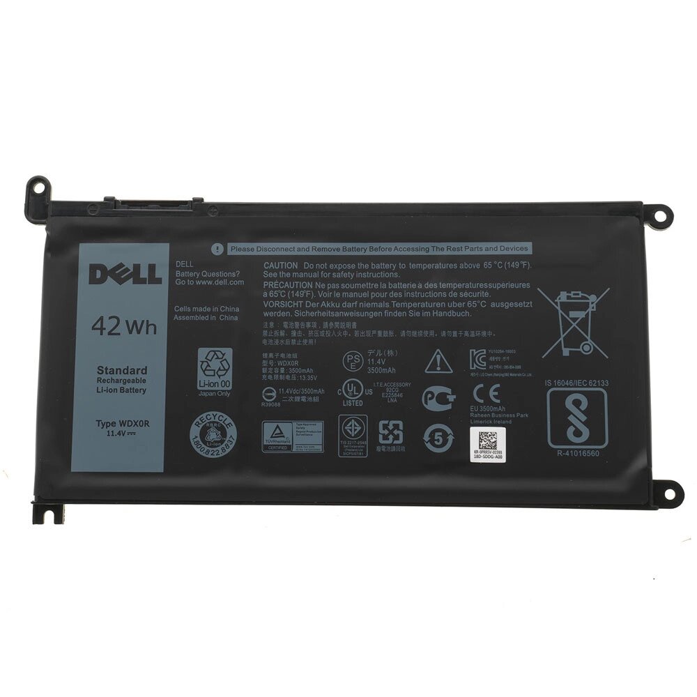 Оригінальна батарея для ноутбука DELL WDX0R (Inspiron: 15 5568, 13 5368, 13 5378) 11.4V 3500mAh 42Wh Black від компанії Інтернет-магазин aventure - фото 1