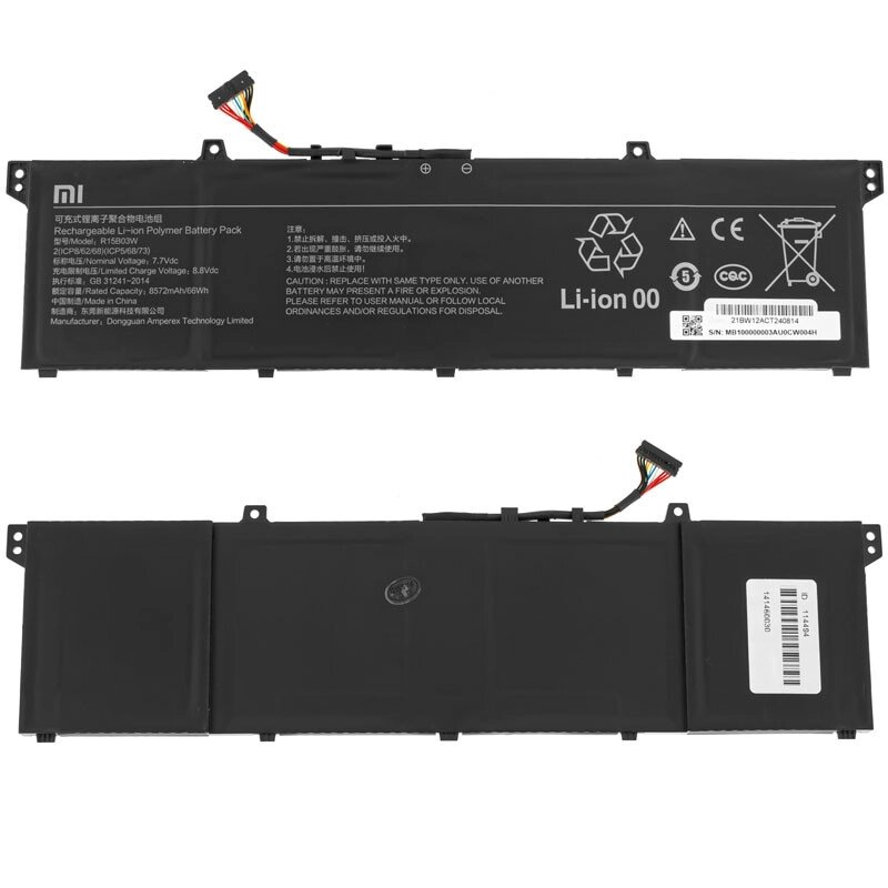 Оригінальна батарея для ноутбука Xiaomi R15B03W (Mi Notebook Pro 15) 7.7V 8572mAh 66Wh Black від компанії Інтернет-магазин aventure - фото 1