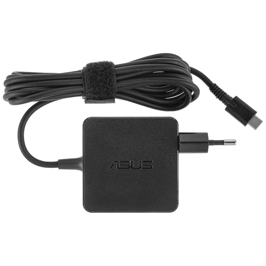 Оригінальний блок питания для ноутбука ASUS USB-C 45W, Type-C, 19V, 2.37A, квадратний, адаптер+переходник, Black від компанії Інтернет-магазин aventure - фото 1