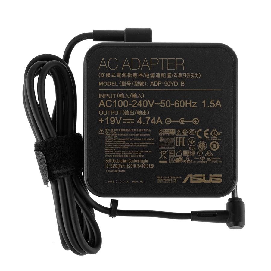 Оригінальний блок живлення для ноутбука ASUS 19V, 4.74A, 90W, 4.5*3.0-PIN, квадратний, black (без кабеля від компанії Інтернет-магазин aventure - фото 1