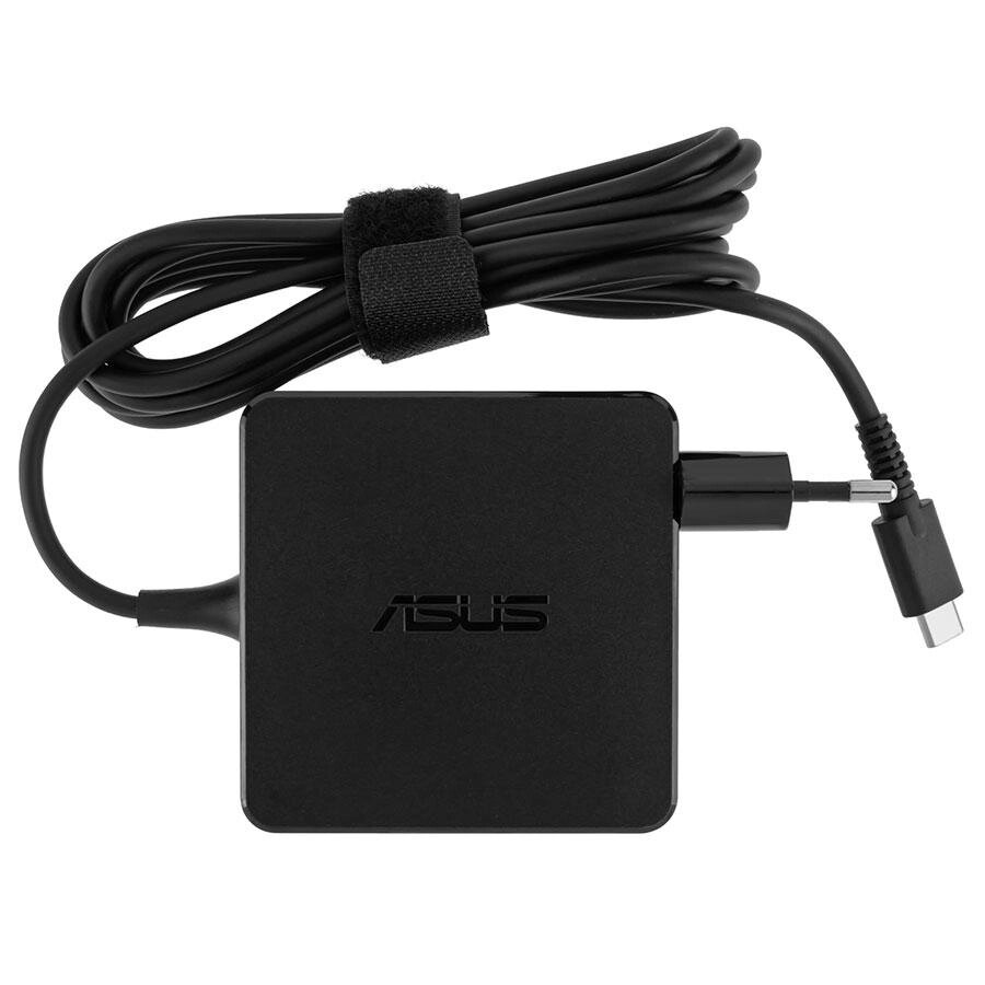 Оригінальний блок живлення для ноутбука ASUS USB-C 65W, Type-C, квадратний, адаптер+перехідник, Black від компанії Інтернет-магазин aventure - фото 1