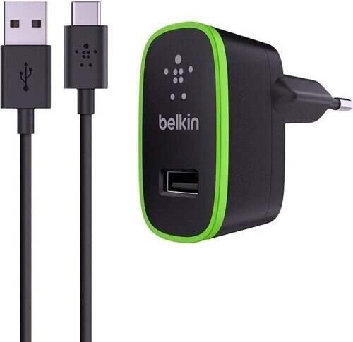 Мережевий зарядний пристрій Belkin 2.1A / 10W чорний + кабель - наявність