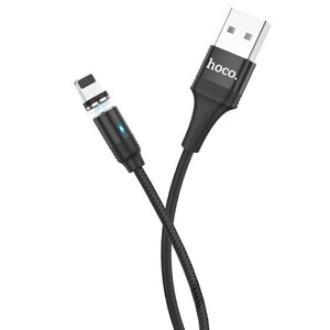 USB кабель Hoco U76 Fresh (магнітний) iPhone (1200mm) чорний