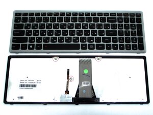 Клавіатура для LENOVO IdeaPad G500s, G505s, S500, S510p, Z510, Flex 15, 15D (RU Black frame Silver, Підсвічування). в Полтавській області от компании Интернет-магазин aventure