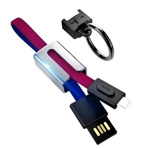 USB кабель Hoco U36 Mascot Type-C (0.2m), червоно-синій