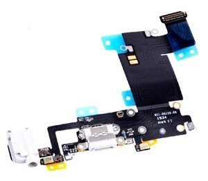 Шлейф для iPhone 6S Plus з роз'ємом зарядки, з роз'ємом навушників, з мікрофоном сірий