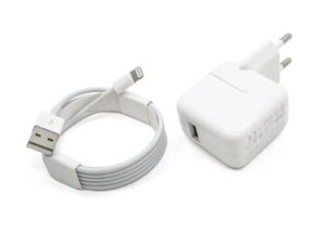 Блок живлення для ноутбука Apple IPAD, iPhone 220V в USB (5.1V 2.1A 11W) A1357. У комплекті з виделкою і кабелем