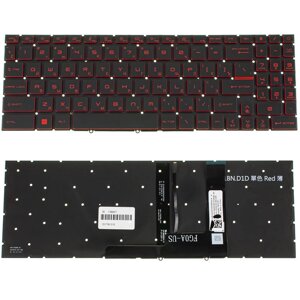 Клавіатура для ноутбука MSI (GF66, GF76) rus, black, без кадру, підсвічування клавіш (RED) (ОРИГІНАЛ) в Полтавській області от компании Интернет-магазин aventure
