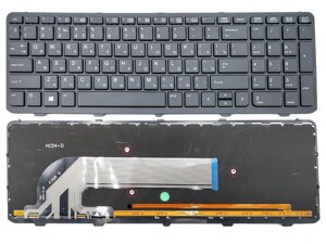 Клавіатура для HP ProBook 450 G0, G1 G2, 455 G0 G1 G2, 470 G0 G1 G2 (RU Black з рамкою та підсвічуванням)