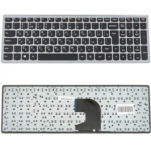 Клавіатура для ноутбука LENOVO (IdeaPad: P500, Z500) rus, black, silver frame
