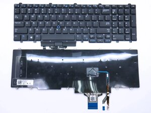 Клавіатура для DELL Latitude E5550, E5570, E5580, 0T9RCN (RU Black без рамки з поінтстиком)