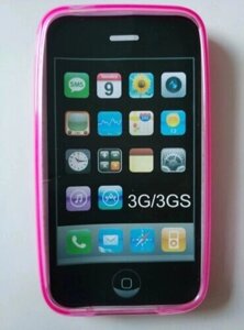 Чохол-бампер для iPhone 3 рожевий