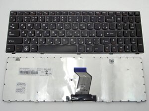 Клавіатура для Lenovo IdeaPad Z580, G580, G585, Z580A, Z585 (RU Black, сіра рамка).
