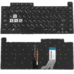Клавіатура для ноутбука ASUS (G531 series) rus, black, без фрейму, підсвічування клавіш (RGB 8 pin)