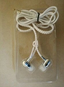Навушники на блискавки Zipper Earphones білі (сині) в Полтавській області от компании Интернет-магазин aventure