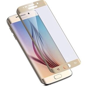 Захисне скло Samsung G925F Galaxy S6 Edge + gold (золото)