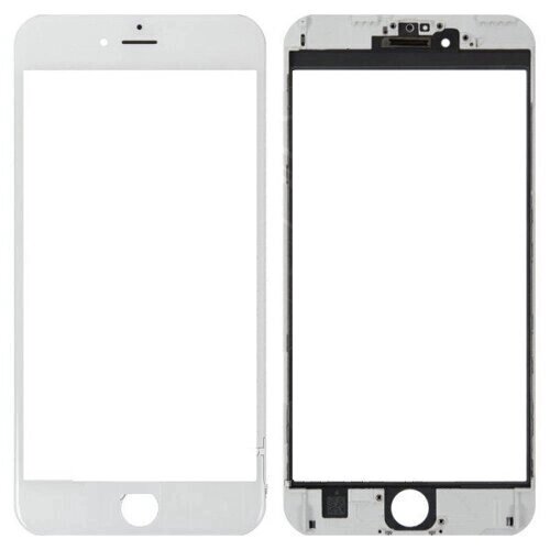Скло екрану для iPhone 6 біле + ОСА плівка та рамка від компанії Інтернет-магазин aventure - фото 1