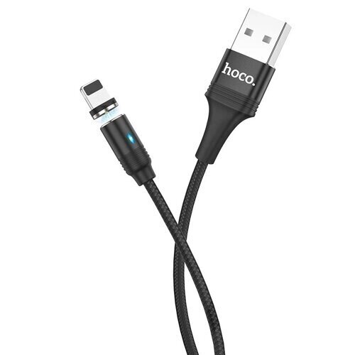 USB кабель Hoco U76 Fresh (магнітний) iPhone (1200mm) чорний від компанії Інтернет-магазин aventure - фото 1