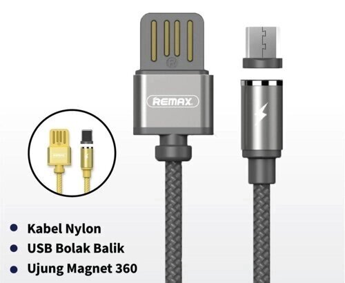USB кабель Remax RC-095i Gravity (магнітний) iPhone чорний * від компанії Інтернет-магазин aventure - фото 1