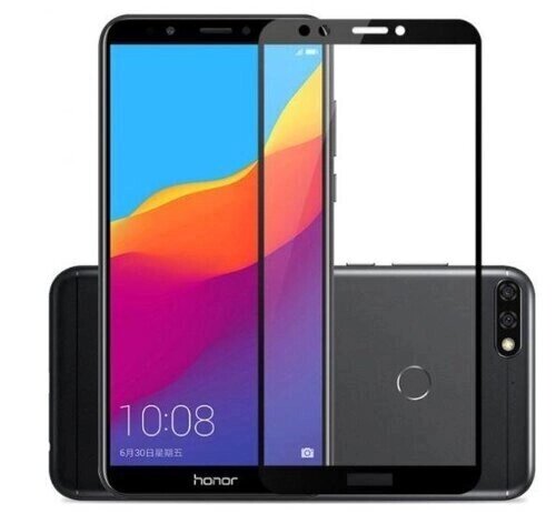 Захисне Скло Full Glue Huawei Y7 2018/ Y7 Prime 2018/ Honor 7C чорне від компанії Інтернет-магазин aventure - фото 1
