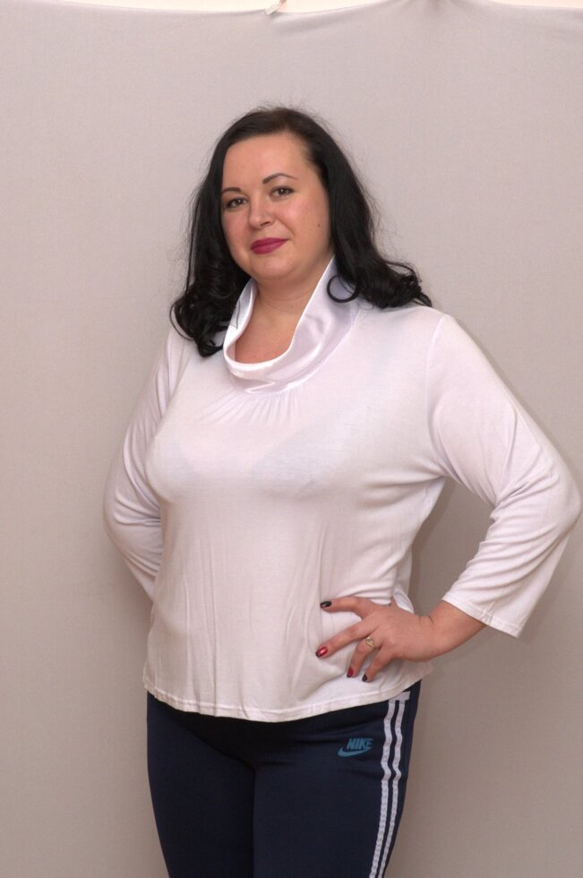 Блуза жіноча великих розмірів, котонова стрейчева NATALI, Туреччина від компанії ГАРДЕРОБ - фото 1