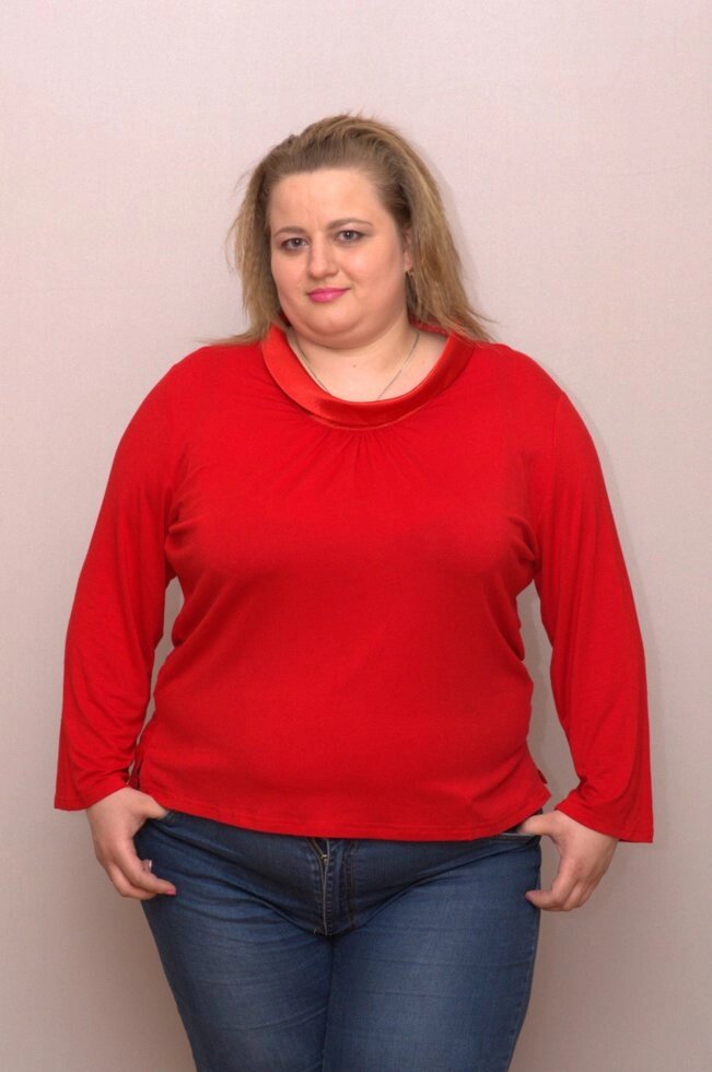 Блуза жіноча великих розмірів, котонова стрейчева NATALI, Туреччина від компанії ГАРДЕРОБ - фото 1