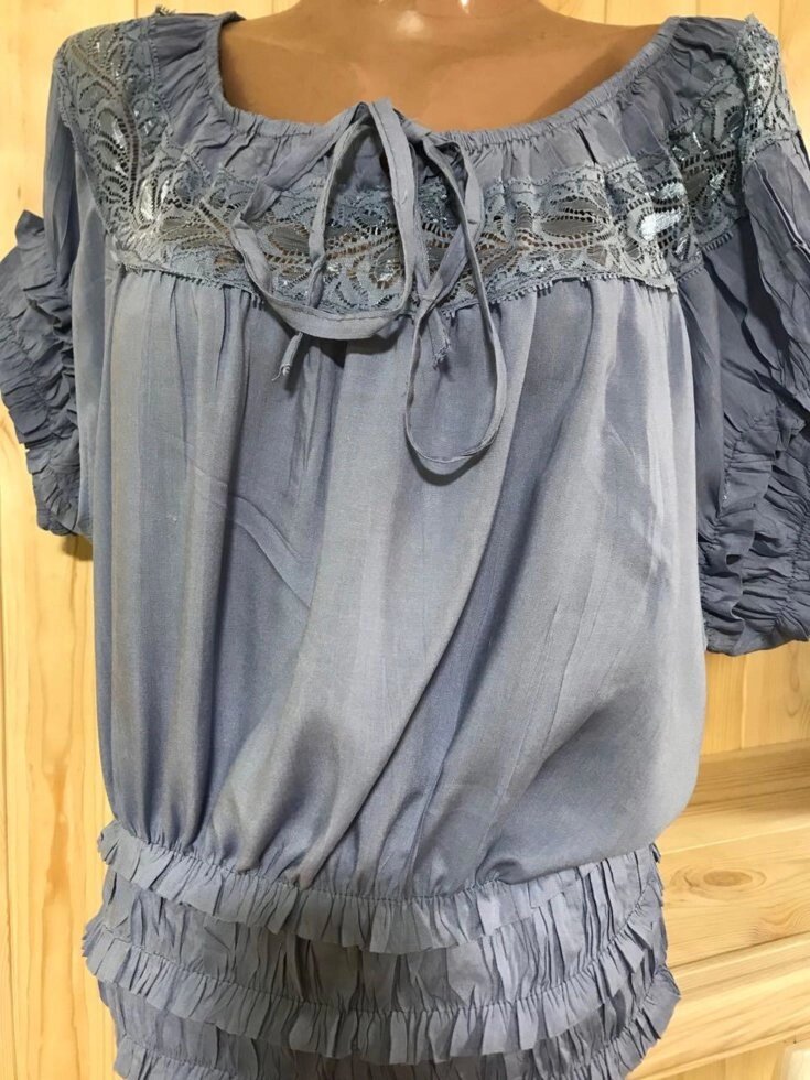 Блуза жіноча великого розміру штапельна QUAN від компанії ГАРДЕРОБ - фото 1
