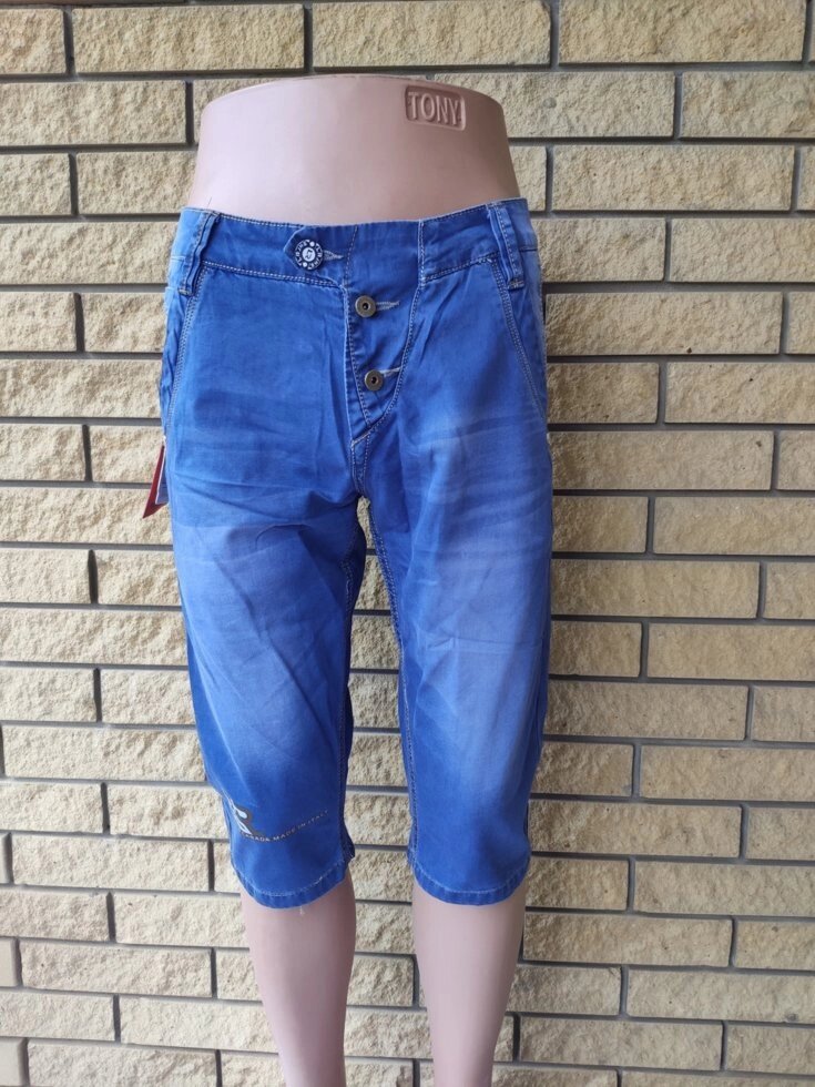 Бриджі чоловічі брендові джинсові котонові LEVRICTOR від компанії ГАРДЕРОБ - фото 1