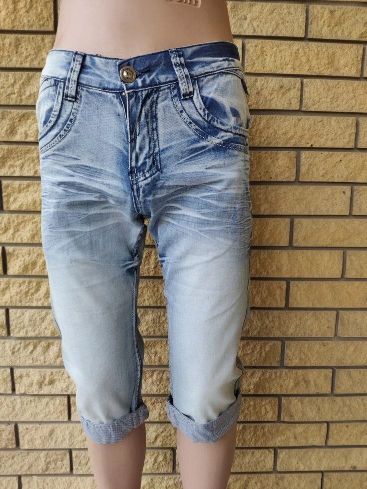 Бриджі чоловічі брендові джинсові котонові XEHIG від компанії ГАРДЕРОБ - фото 1