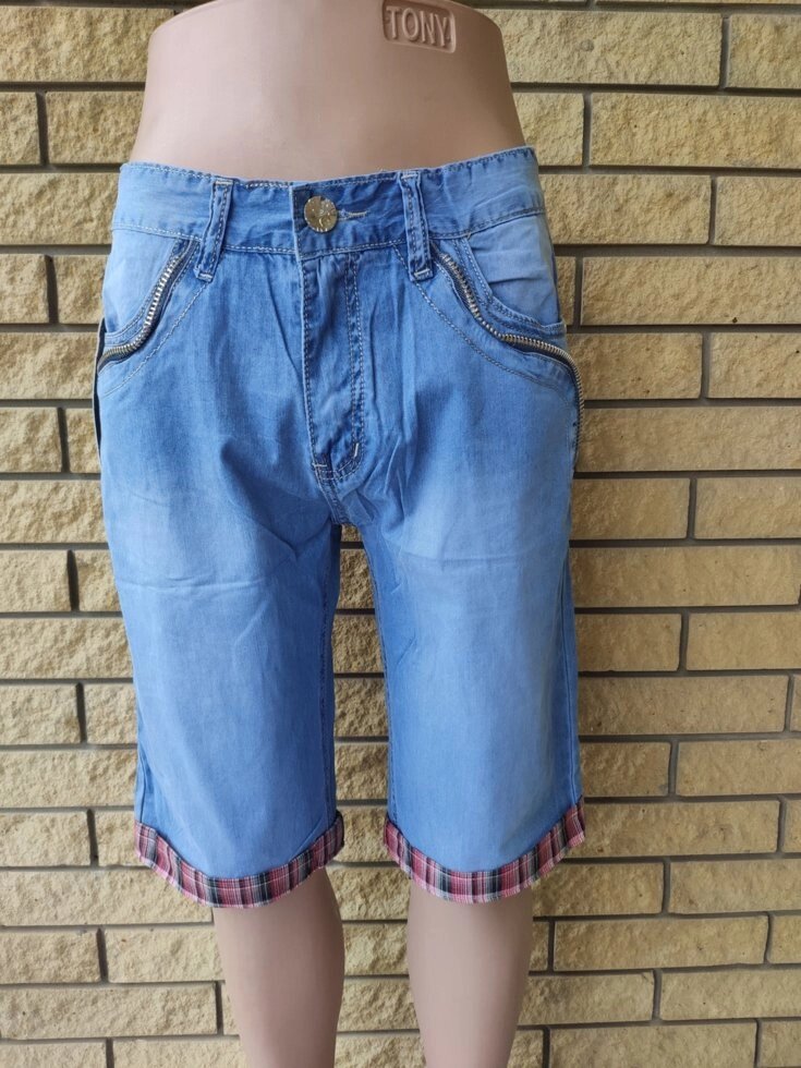 Бриджі чоловічі брендові джинсові коттонові BIGOCC від компанії ГАРДЕРОБ - фото 1