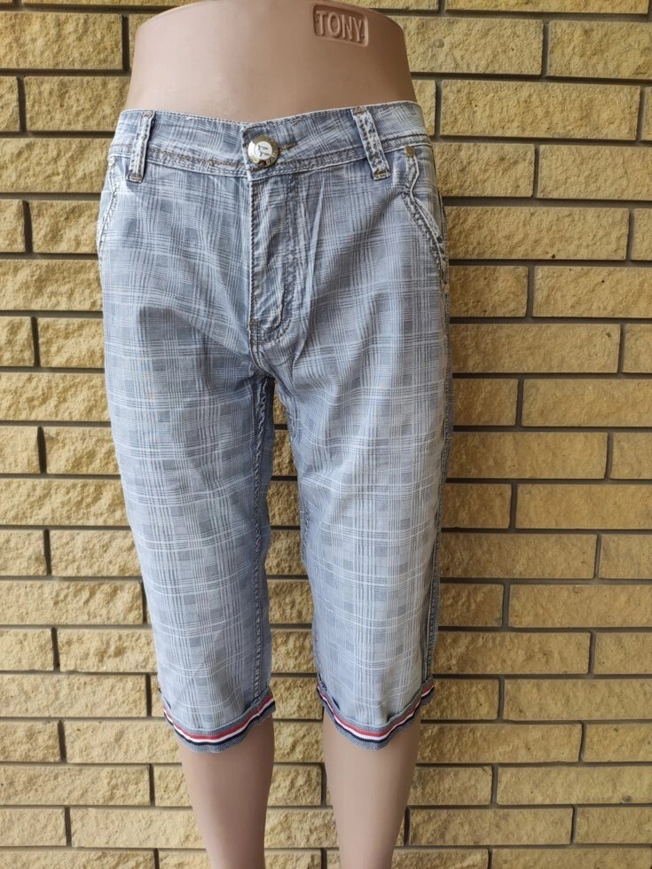Бриджі чоловічі брендові джинсові коттонові LONGLI від компанії ГАРДЕРОБ - фото 1