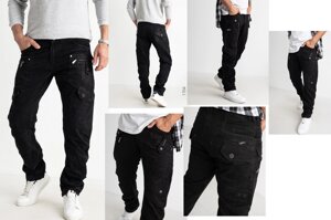 Штани, джинси чоловічі брендові коттонові щільні з накладними кишенями "карго" MIGACH, Туреччина
