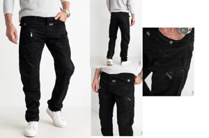 Штани, джинси чоловічі брендові котонові з накладними кишенями "карго" MIGACH, Туреччина