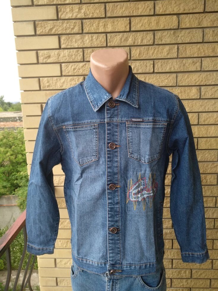 Куртка чоловіча (підліткова) джинсова стрейчева VIGOOCC від компанії ГАРДЕРОБ - фото 1