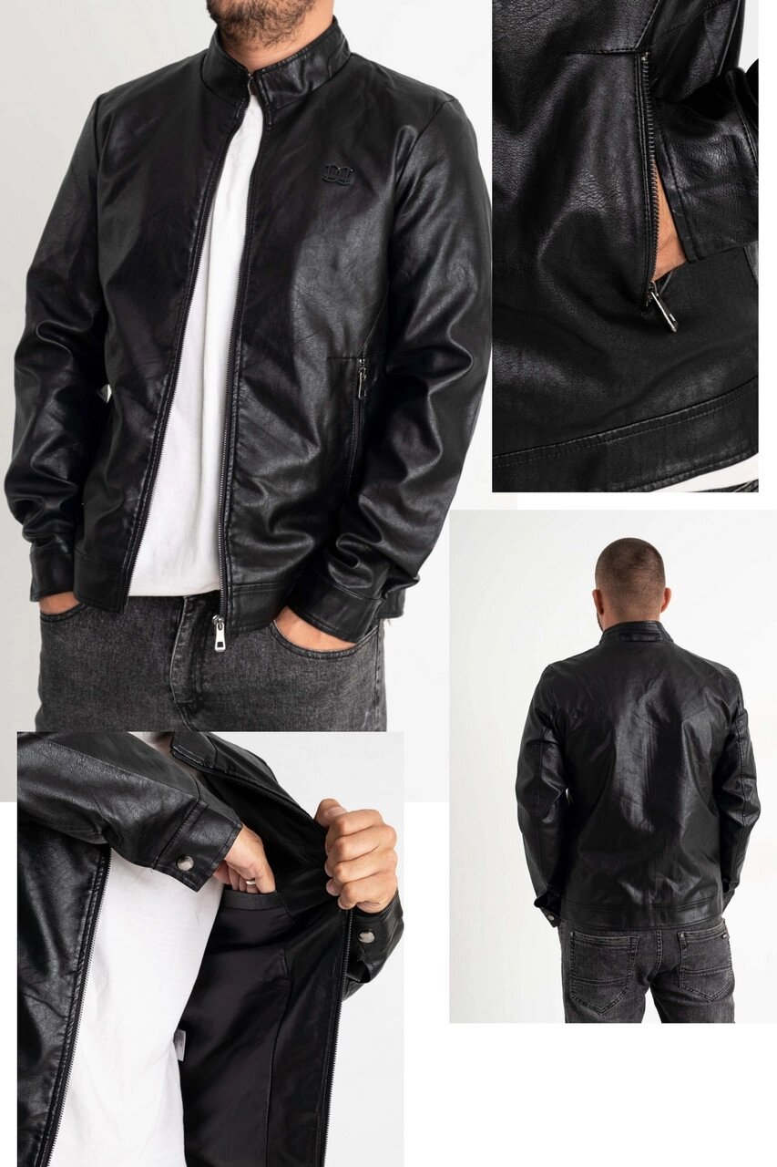 Куртка чоловіча з екошкіри високої якості HESTOVRVIIO від компанії ГАРДЕРОБ - фото 1